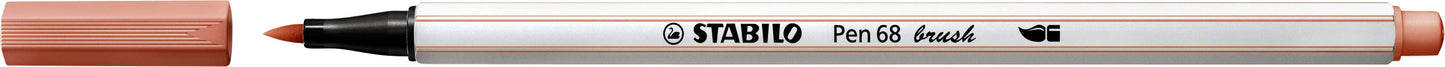 STABILO Pen 68 Brush Viltstift Abrikoos met Flexibele Penseelpunt