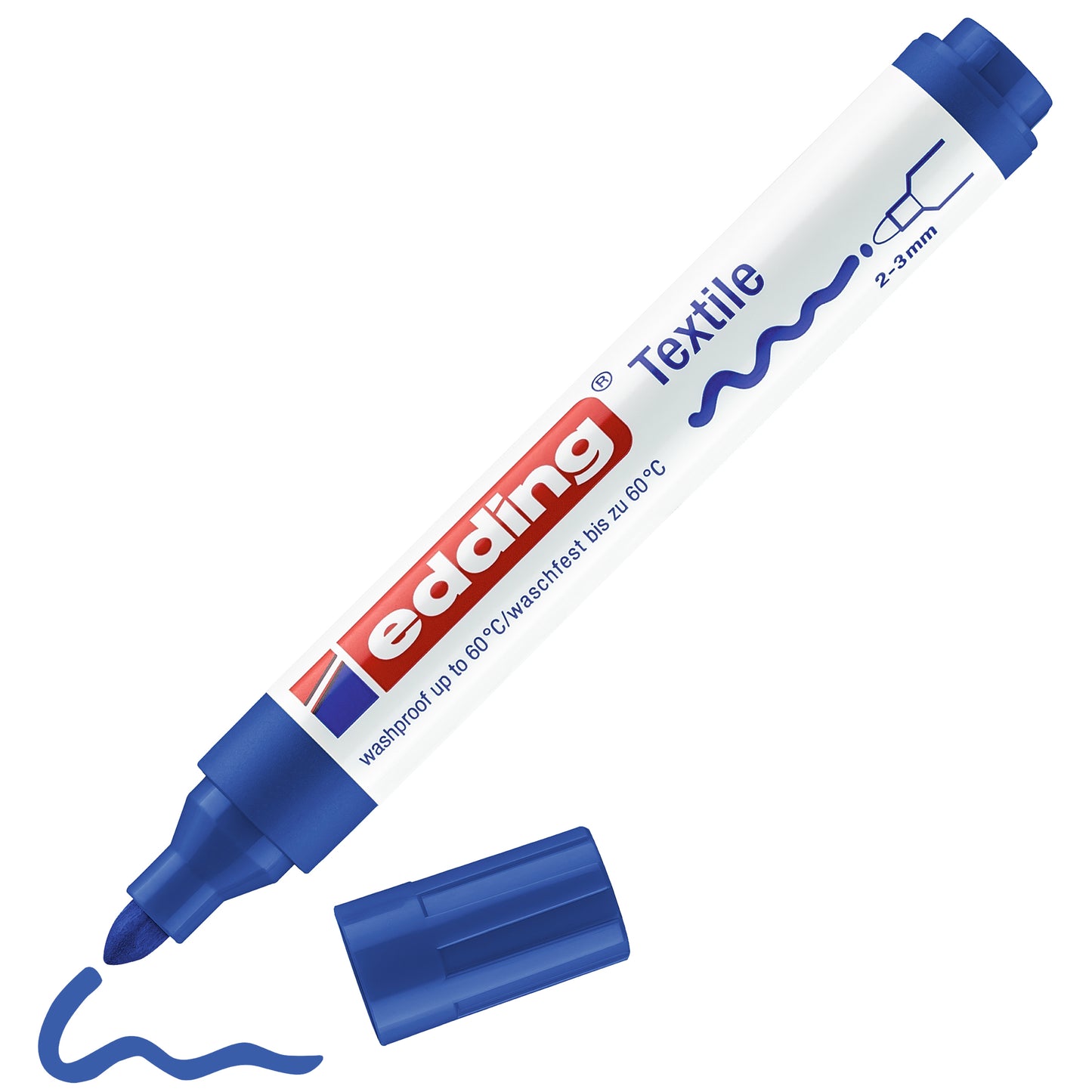 Edding 4500 Textiel Viltstift Rond 2-3 mm Blauw - 2