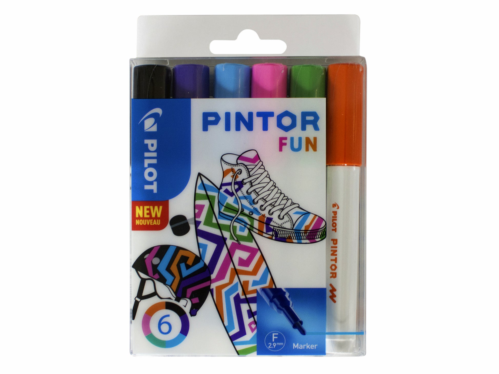 Pilot Pintor Fun Verfstift Assorti 6 kleuren