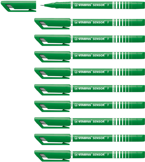 Fineliner Stabilo Sensor 189/36 F groen - Waterbasis, 0,3mm