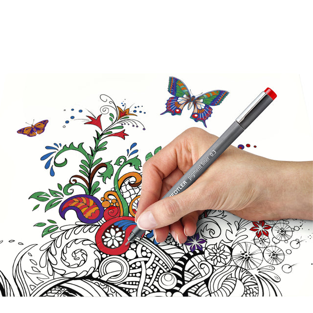 Staedtler pigment 308 fineliner 0,5 mm zwart, 6 stuks - 2