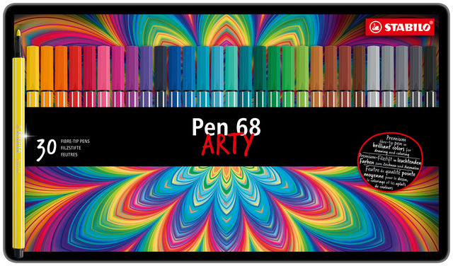STABILO Pen 68 Max viltstift, 30 kleuren, bullet tip 1mm