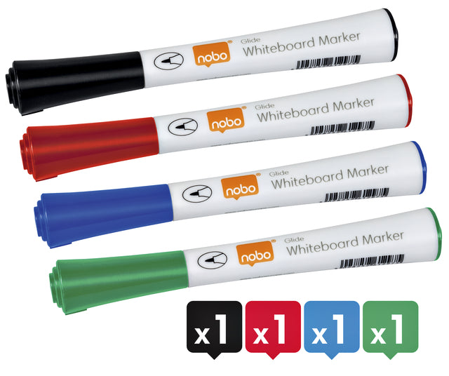 Nobo whiteboard marker rond 1mm ass voor whiteboards en flipovers - 2