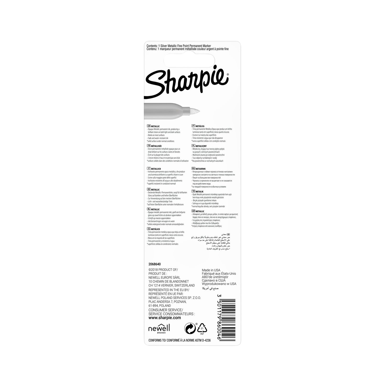 Sharpie Metallic Silver permanent marker 2-4mm rond - 2