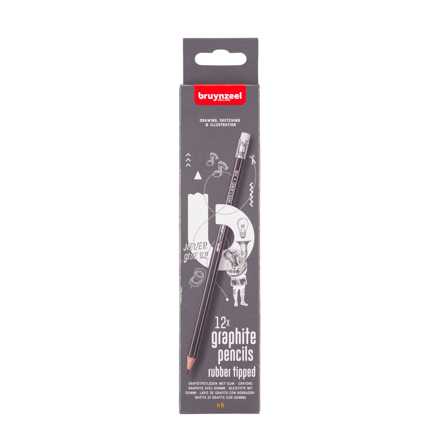 Bruynzeel Teens grafietpotlood 2H, 6 stuks