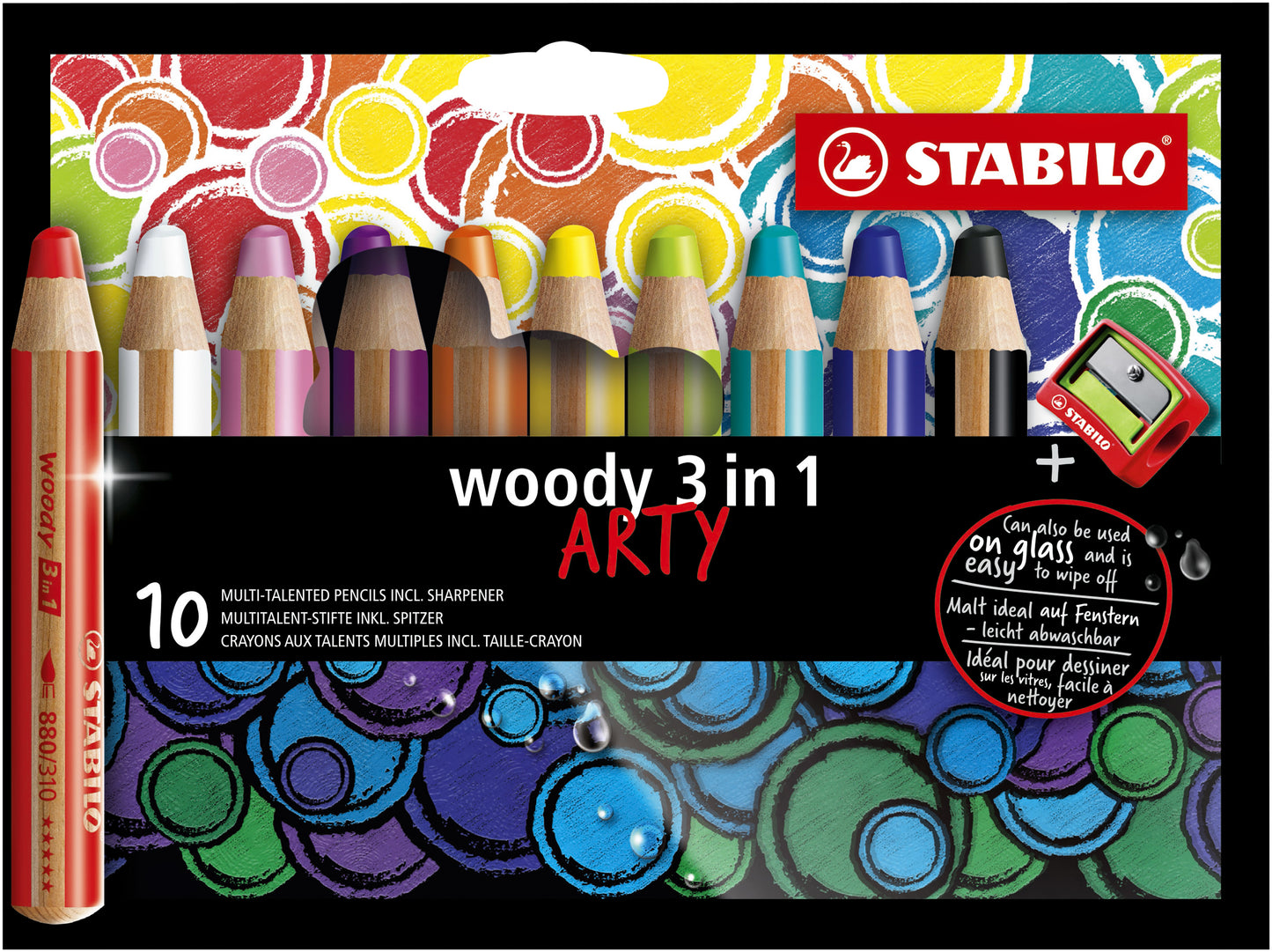 STABILO Woody 3-in-1 Arty Kleurpotlood, Waskrijt en Aquarel in Eén