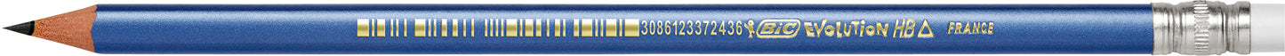 Potlood Bic Evolution HB met gum, metallic body, driehoeksvorm