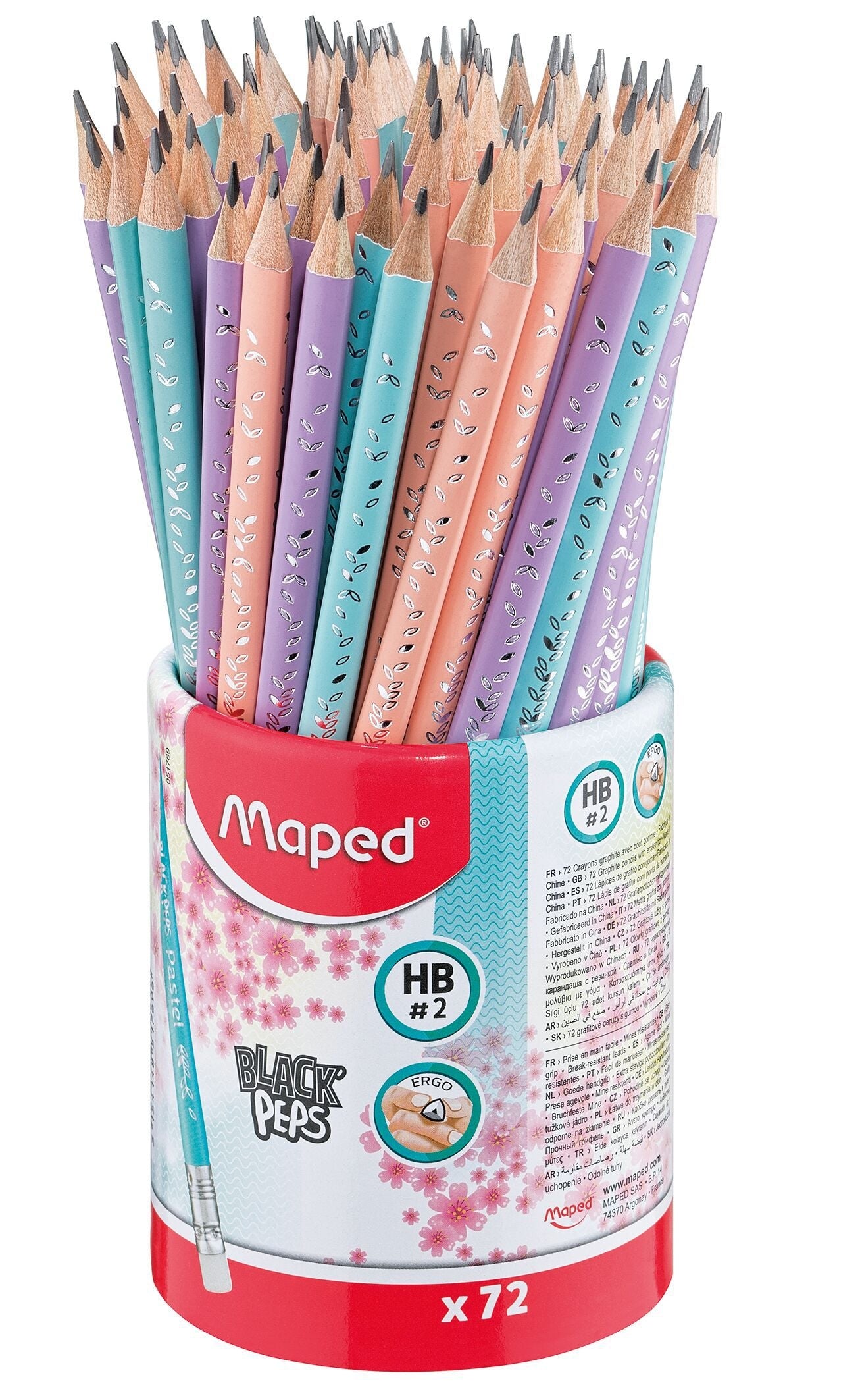Maped BlackPeps Pastel Potloodset 72 stuks met gumtip