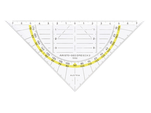 Aristo Geodriehoek 1552 van Transparant Plexiglas 160mm