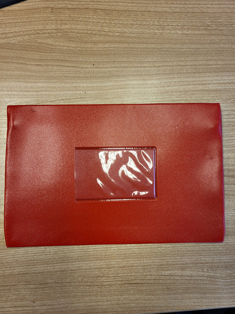 Rood Schooletui 15x26 cm met Rits en Naamvenster - 2
