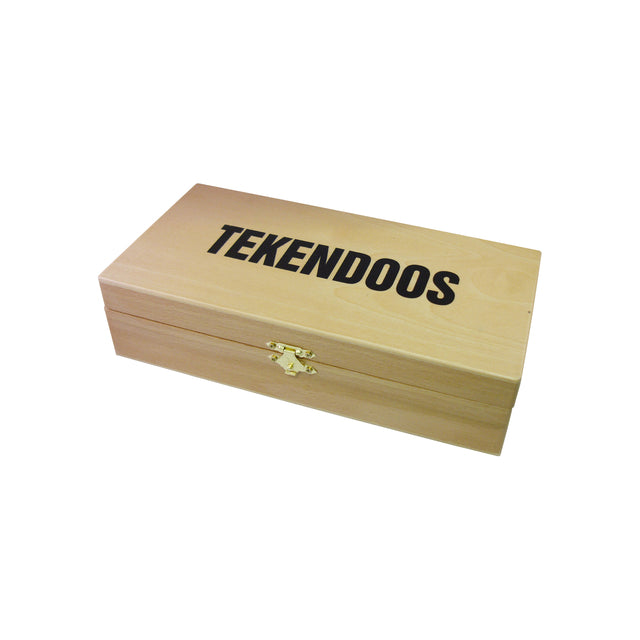 Tekendoos beukenhout 25x12.5x6.5cm met 3 vakken