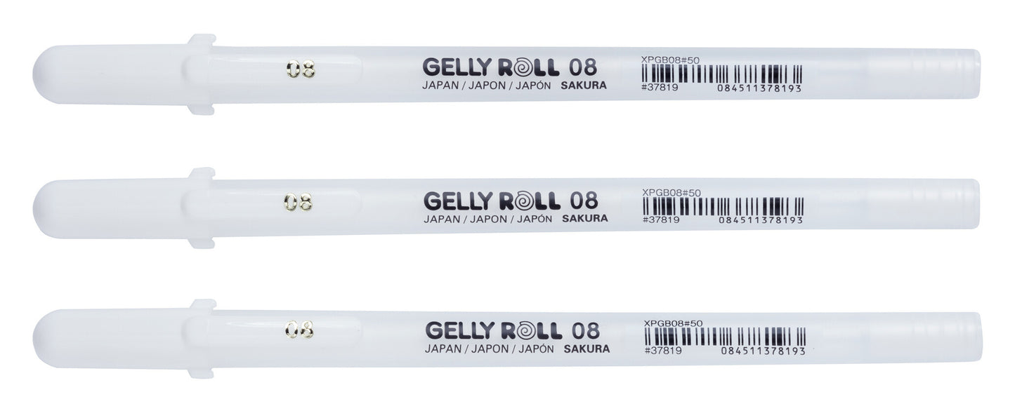 Sakura Gelly Roll White 08 Set van 3 - Op donker papier en decoraties
