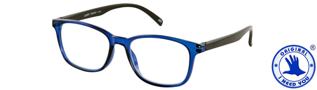 I Need You Leesbril +3.00dpt Lucky Blauw-Zwart - 2