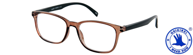 Leesbril +1.50 Lucky bruin-zwart met springveer - 2