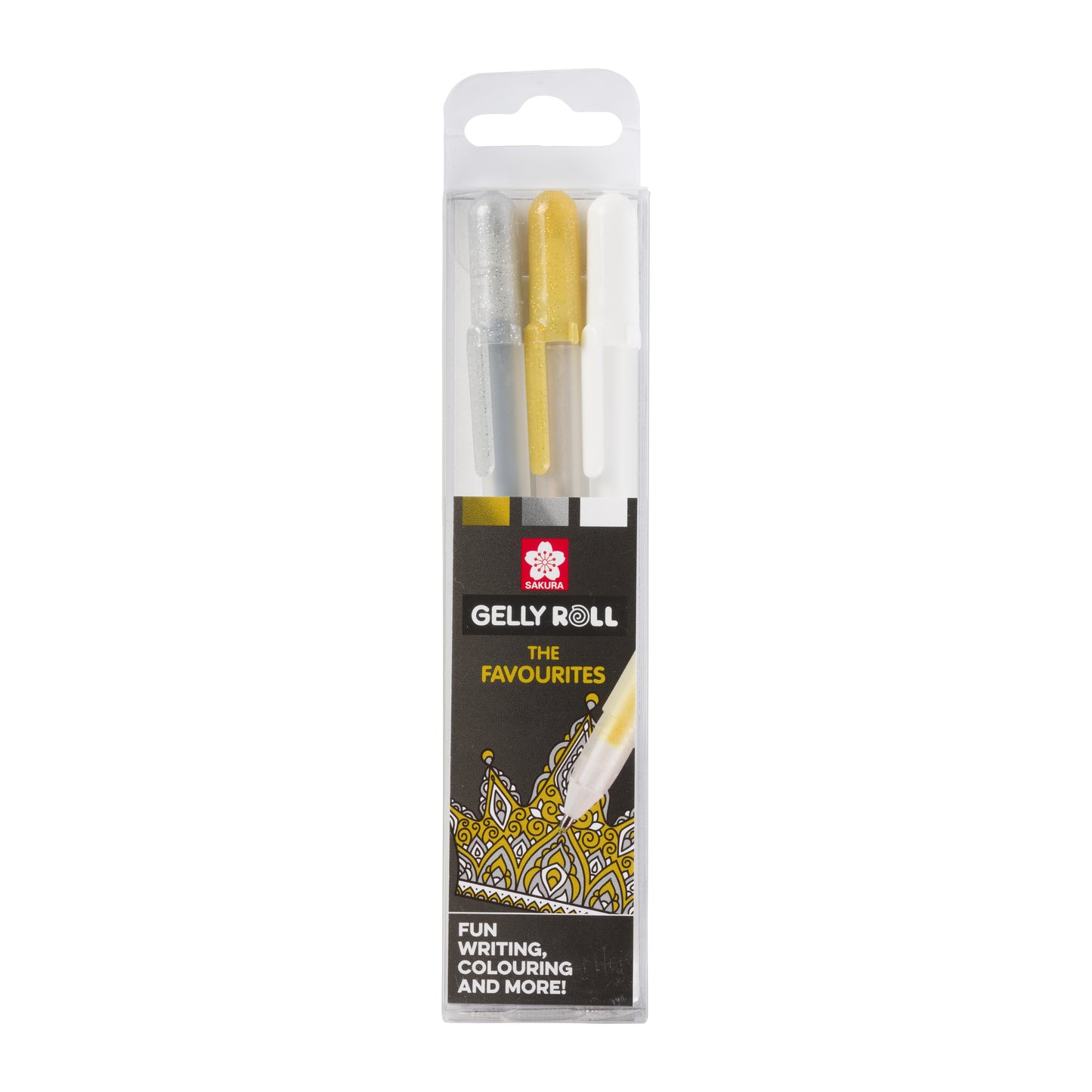 Set van 3 metallic Gelly Roll gelpennen in goud, zilver en wit - 2