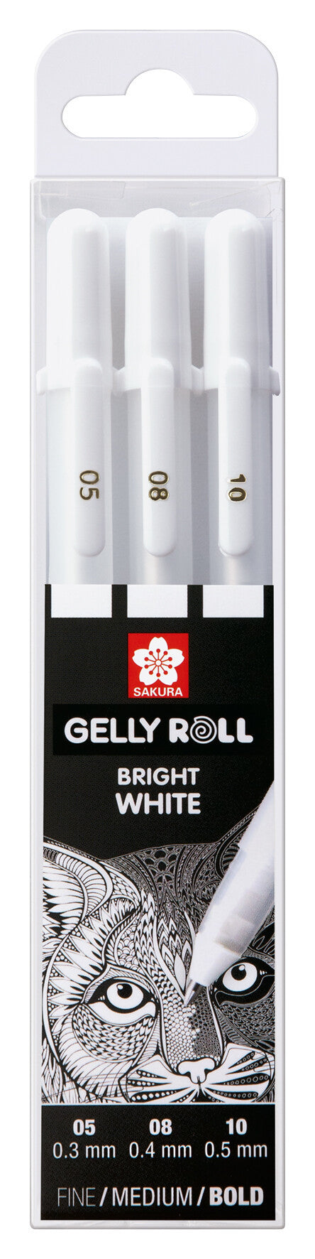 Set van 3 witte Sakura Gelly Roll pennen in verschillende diktes - 2