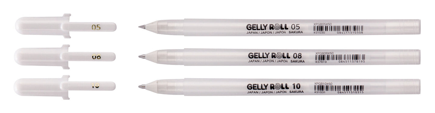 Set van 3 witte Sakura Gelly Roll pennen in verschillende diktes - 3