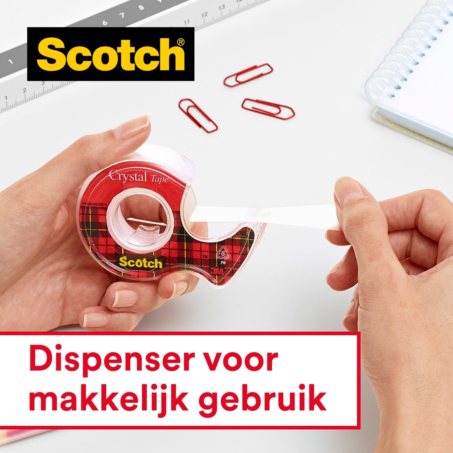 Scotch Crystal 600 Transparant Plakband 19mmx25m met dispenser - 2