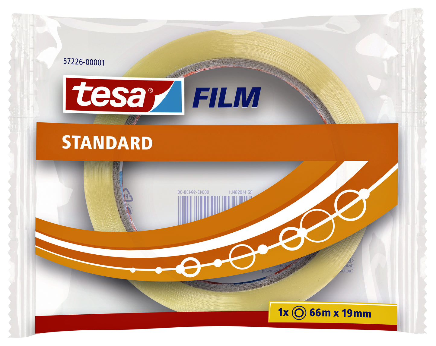 Tesafilm Standaard Transparant 66mx19mm Zelfklevend