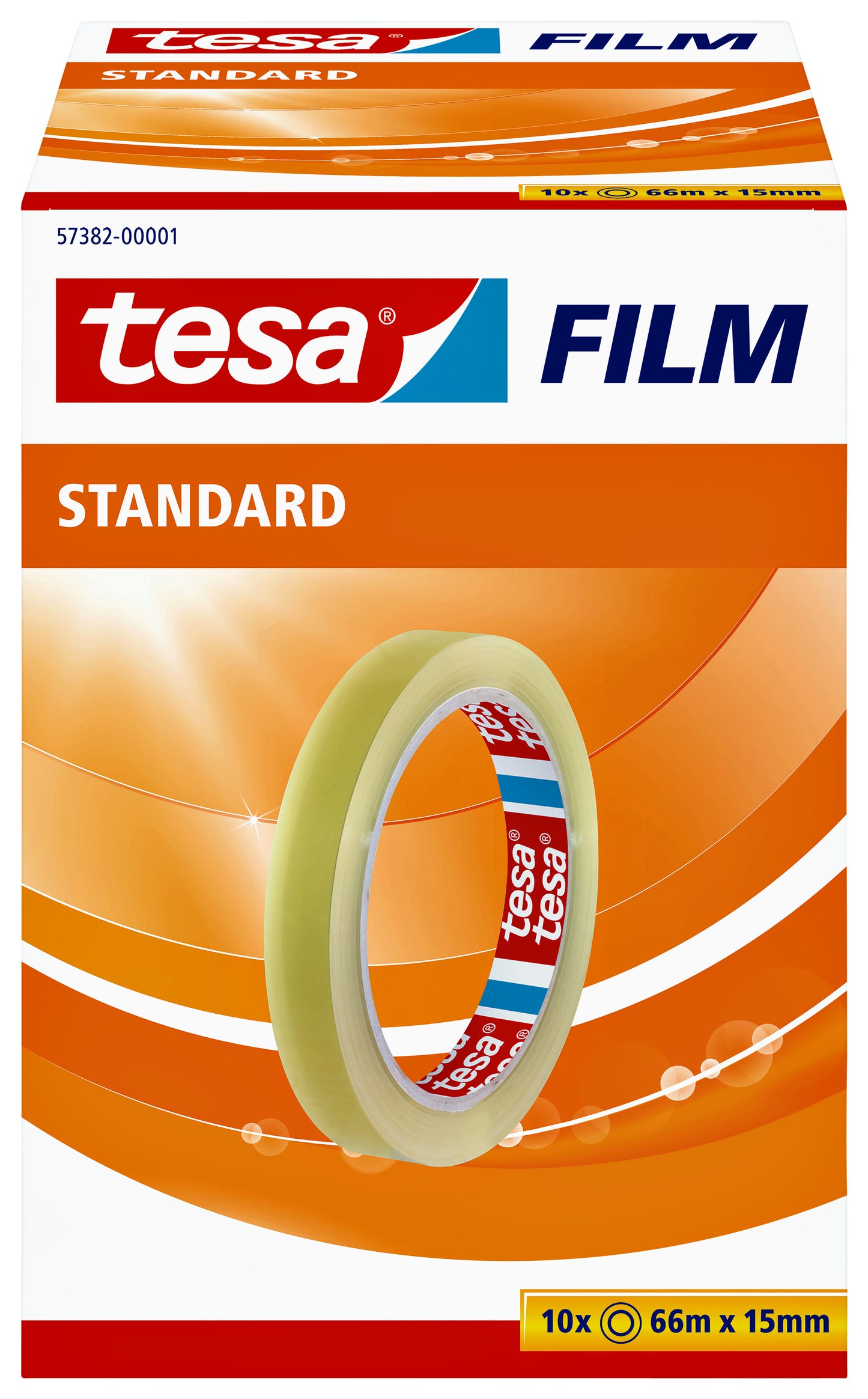 Standaard transparant zelfklevend plakband tesafilm 66m x 15mm - 3