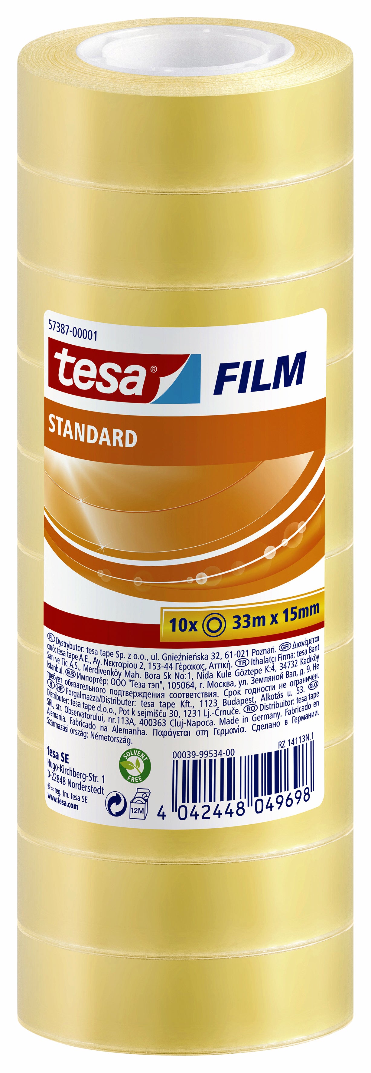 Plakband Tesafilm Standaard 33mx15mm transparant