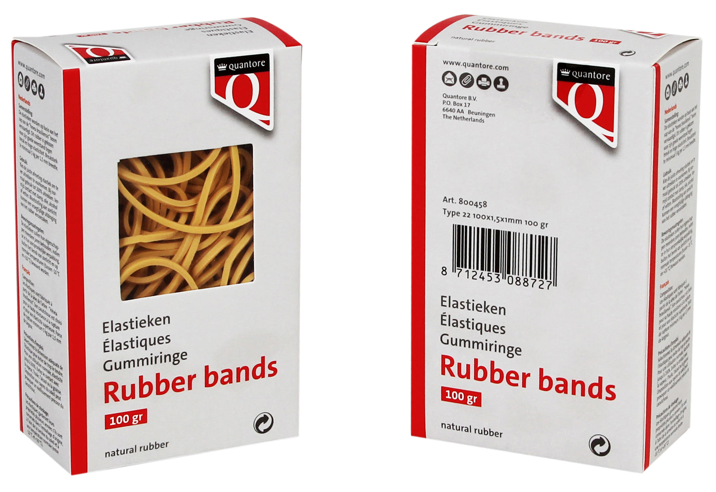 Milieuvriendelijk elastiek Quantore 22 100x1.5x1mm - 2