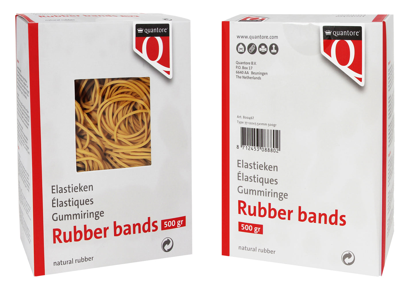 Milieuvriendelijk elastiek Quantore 18 80x1.5x1mm 500gr - 2