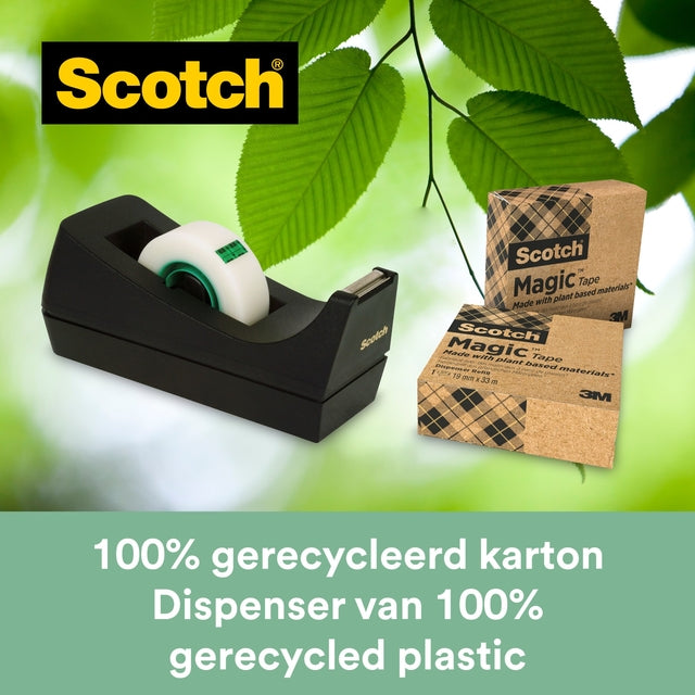 Plakbandhouder Scotch C38 recyclet + 3 rollen 19mmx33m - 4