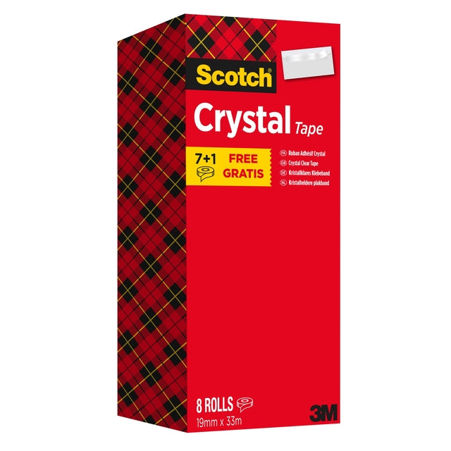 Plakband Scotch Crystal 600 19mmx33m transparant - 2