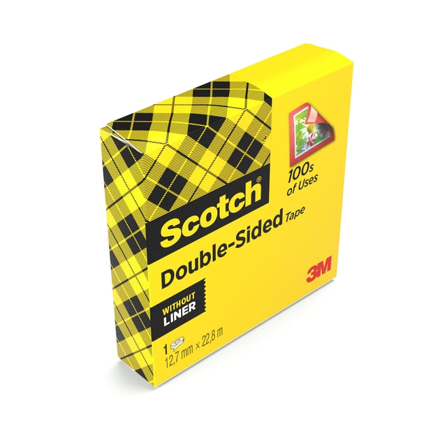 Scotch 665 dubbelzijdig plakband 12mmx22.8m, transparant en permanent - 2