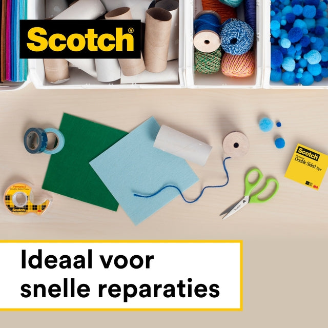 Scotch 665 dubbelzijdig plakband 12mmx22.8m, transparant en permanent - 4