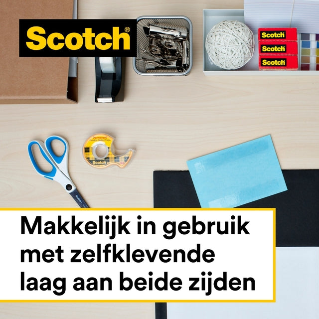 Scotch 665 dubbelzijdig plakband 12mmx22.8m, transparant en permanent - 6