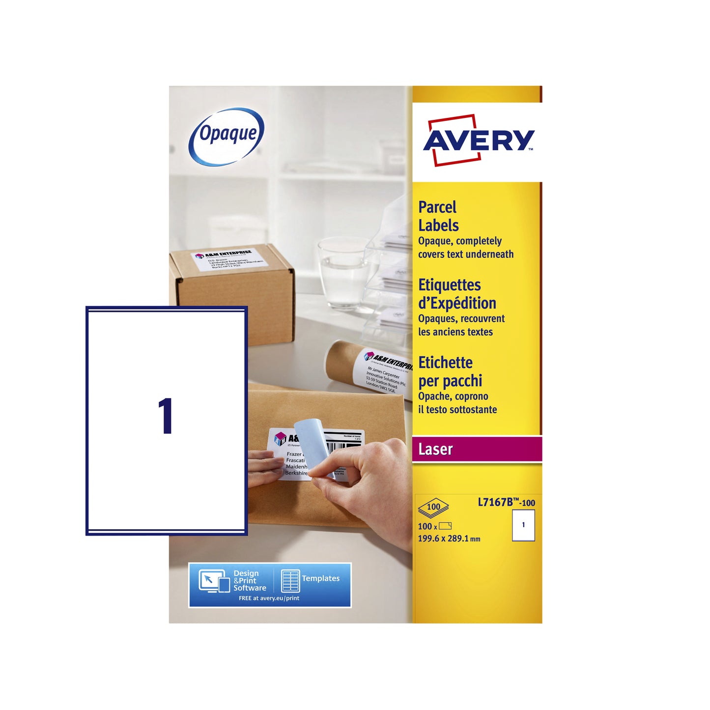 Avery L7167B verzendetiketten 199.6x289.1mm, 100 stuks - 2