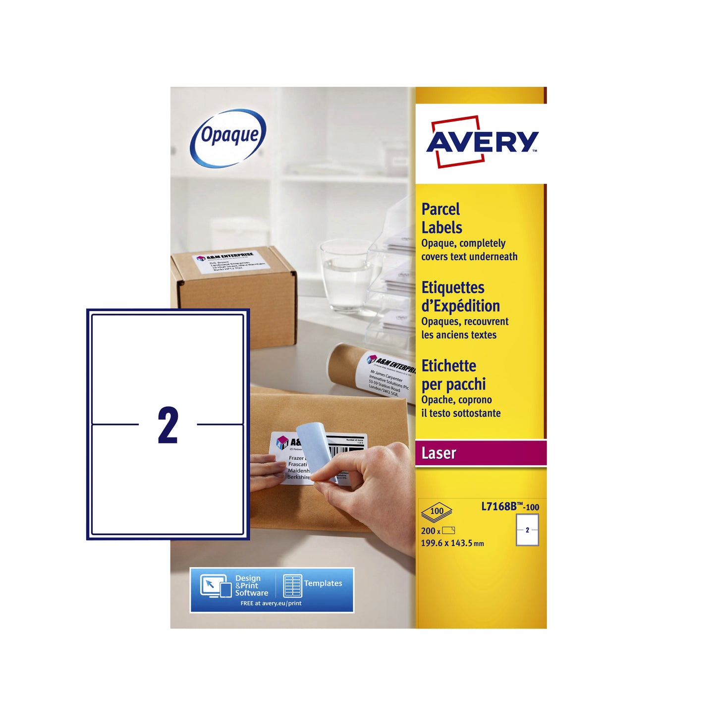 Avery L7168B Verzendetiketten 199,6x143,5mm, 200 stuks - 2
