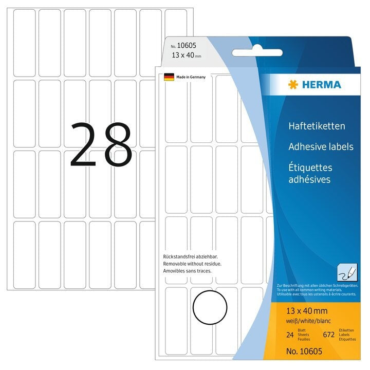 HERMA Verwijderbare Zelfklevende Etiket 13x40mm (896 st.)