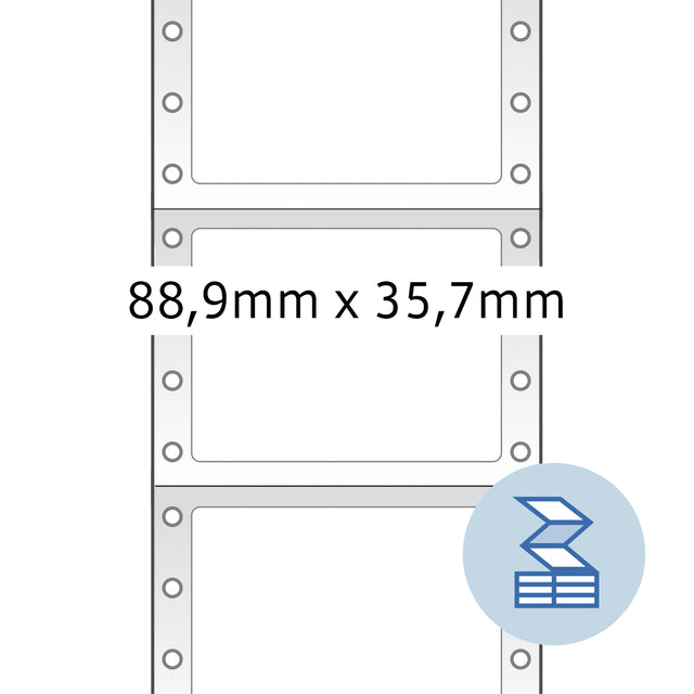 HERMA 8211 Witte Etiket 88.9x35.7mm, 4000 stuks - 2