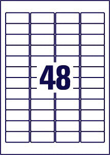 Avery L6009-20 etiketten 45.7x21.2mm zilver, 960 stuks - 2