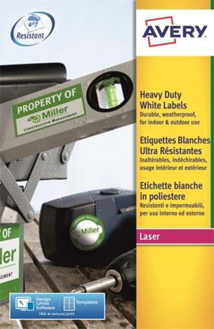Avery L7060-20 Wit Polyester Etiket 63.5x38.1mm, 420 stuks
