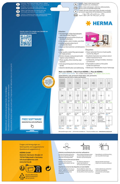 HERMA Etiket 4823 Glanzend, hoogwaardig bedrukbaar wit 96.5x42.3mm, 300 stuks - 2