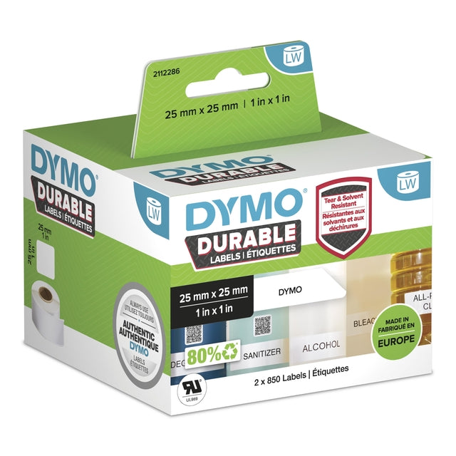 Dymo LabelWriter industriële labels 25x25mm, 2 rollen 1700 st
