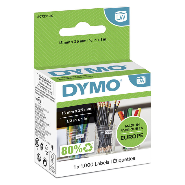 Dymo LabelWriter universele etiketten 13x25mm, 100 stuks