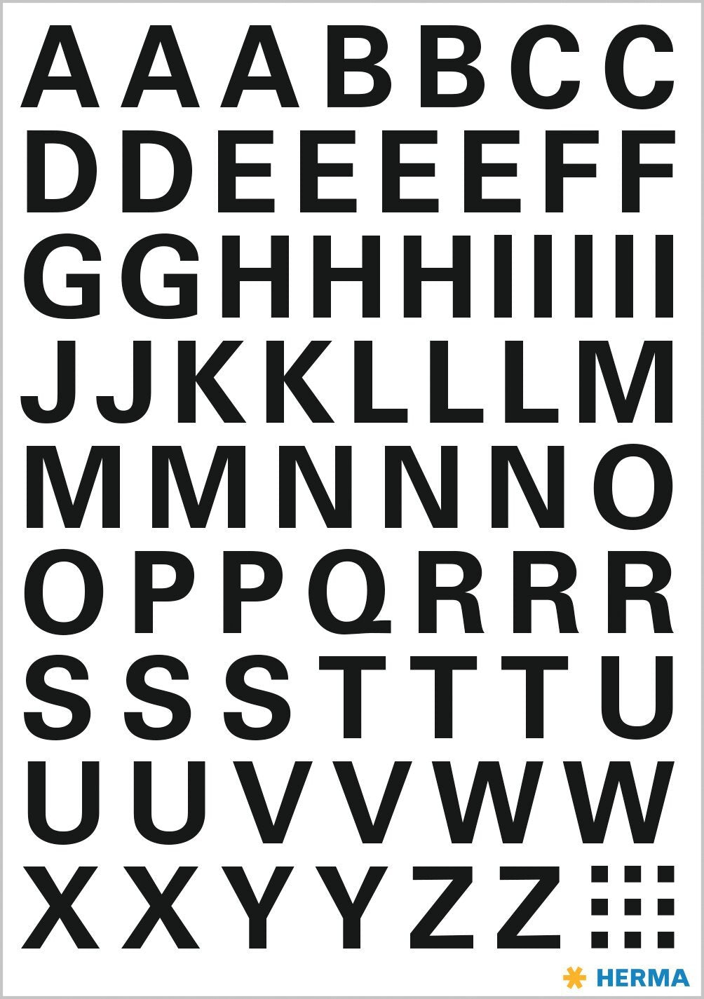 HERMA Etiket 4158 10mm Zwarte Letters A-Z - 2