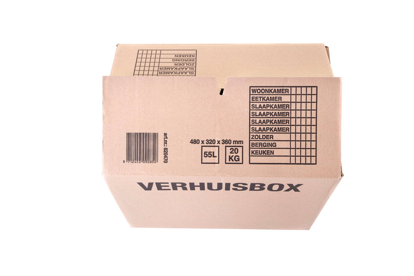 Verhuisdoos IEZZY 480x320x360mm enkelgolf bruin, 55 liter - 3