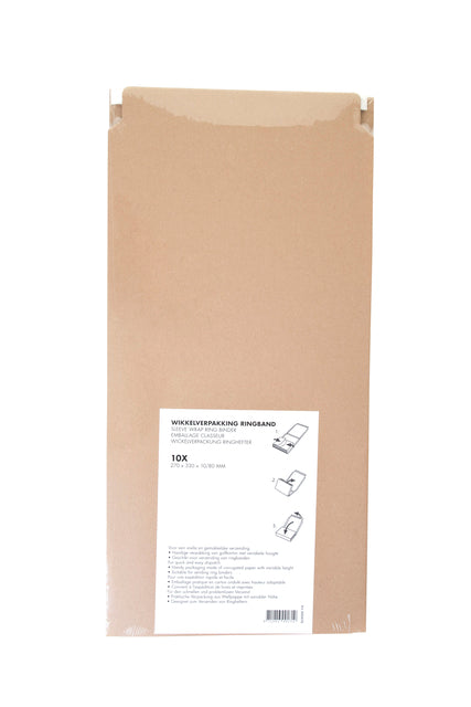 Wikkelverpakking IEZZY met zelfklevende strip, bruin, 280x380mm - 2