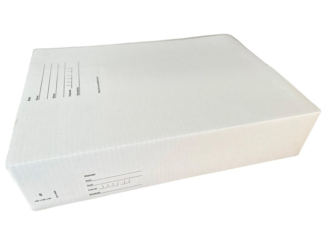 Postpakketbox IEZZY 5, 430x300x90mm, wit, snel te monteren