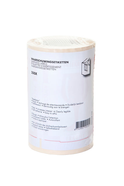 Waarschuwingsetiket IEZZY 80mm x 100m rood - 2