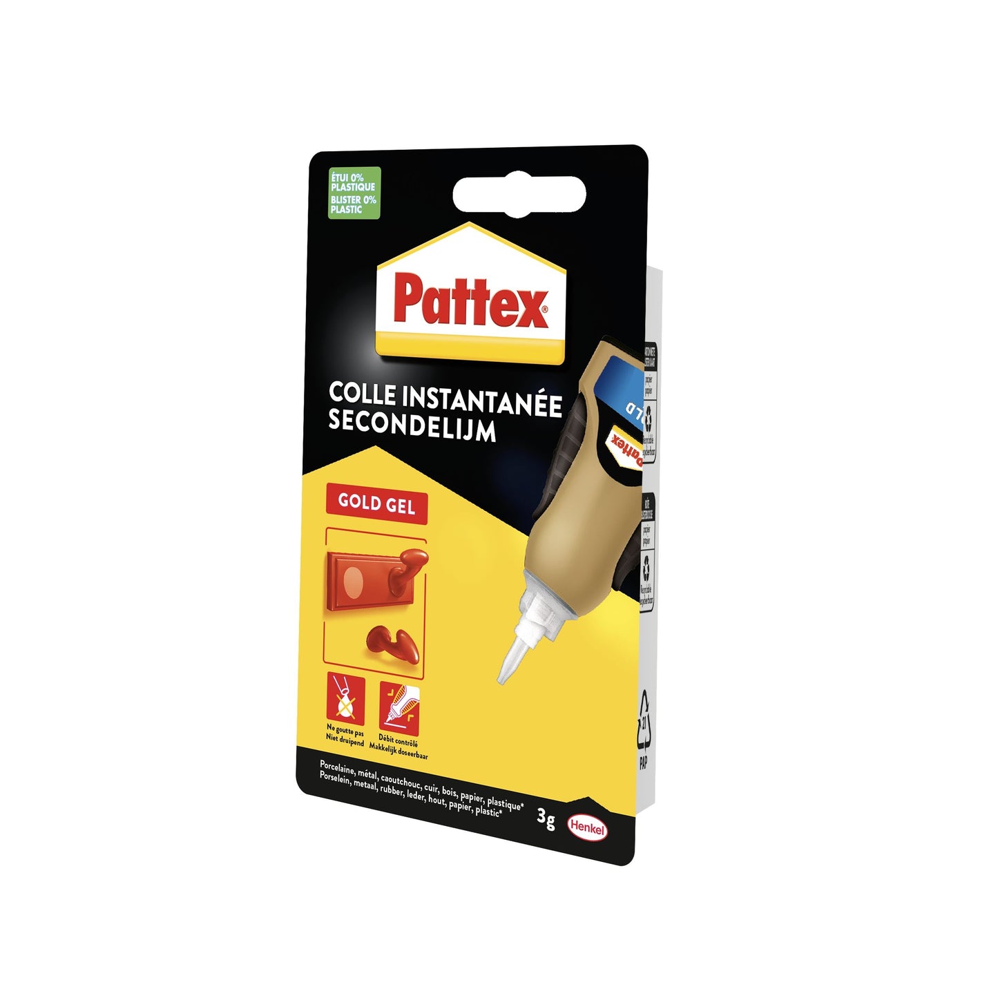 Pattex Gold Gel Secondslijm, 3 gram, snel en sterk - 2
