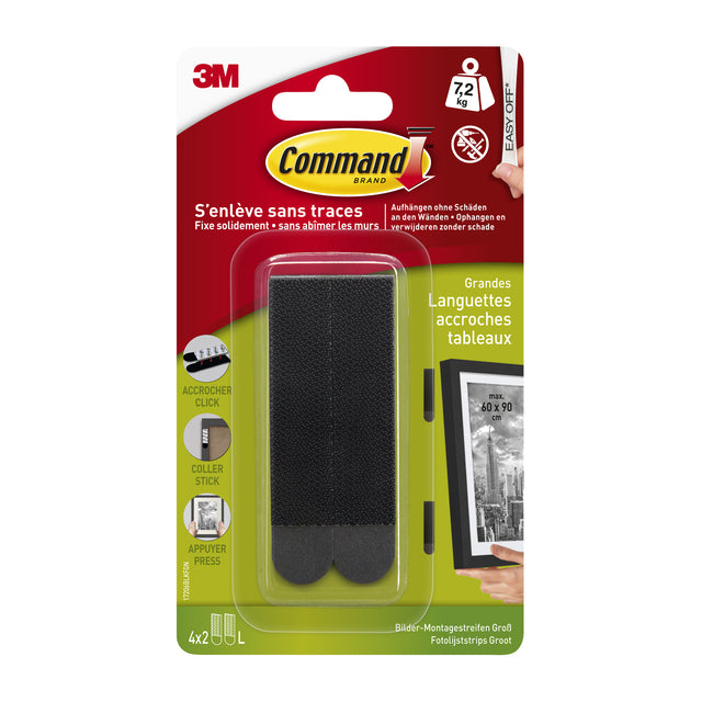 Command Groot Klik Vast Bevestigingsstrip 7.2kg Zwart/Wit - 2