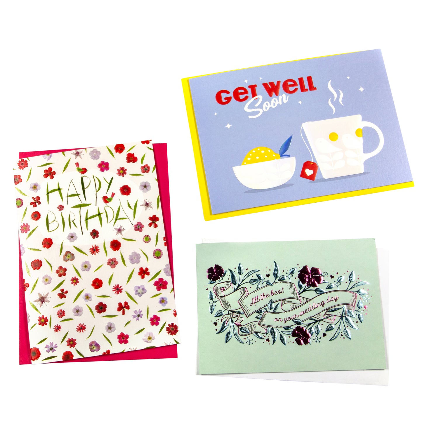 Wenskaart Paperclip Navulset met 6 kaarten in Engels voor Verjaardag