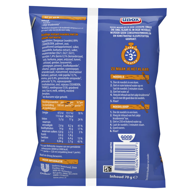Unox Kerrie Noodles – Instant snack in diverse smaken - 2
